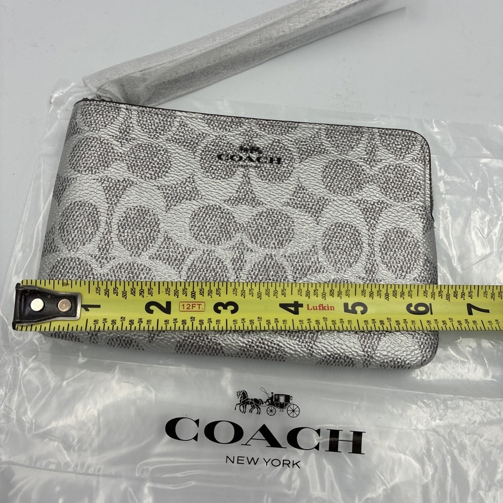 Coach Corner Zip Wristlet for Women - Silver/Gray (CCK71) - Picture 2 of 5